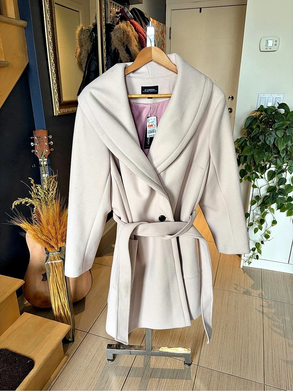 Le Château Belted Trench Coat in Pink/Lilac Size 3X NWT